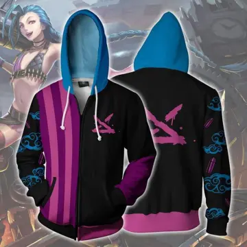 New League of Legends arcane LOL Hoodie sweater 3D printing fashion long  sleeve sweater (XL, 4)