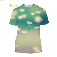 Dandelions (สต็อกเพียงพอ) 2022 Fashion 3d Printing T-shirt Men and Women Casual Round Neck Short-sleeved Topคุณภาพสูง size:S-5XL