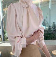 MATAKAWA 2 Piece Set Women Korean Temperament Woman Blouses Chic Bow Tie Design Shirt + High Waist Pleated Long Skirt Women