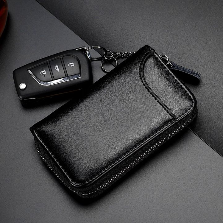 cw-leather-keychain-multifunction-organizer-wallet-holder-car-small-keys