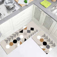 Nordic Style Black and White Geometric Kitchen Mat Washable Home Corridor Mat Long Carpet Laundry Room Anti-slip Long Rugs