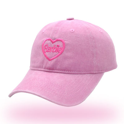 Love Barbie Embroidered Baseball cap Barbie Hat Vintage peaked cap Sunscreen and Breathable