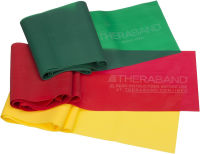 THERABAND Resistance Bands Set, Professional Non-Latex Elastic Band For Upper &amp; Lower Body Exercise, Strength Training without Weights, Physical Therapy, Pilates, Rehab, Yellow &amp; Red &amp; Green, Beginner