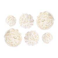 Wicker Rattan Balls Random Size Natural Spheres Vase Fillers Evaporator for DIY Craft Wedding Party Shower ( 1. 18/ 1. 58/ 1.