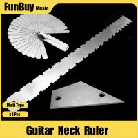 ไม้บรรทัดคอกีตาร์สเกลคู่สำหรับตรวจสอบ Fretboard St ไม้บรรทัดวัดระดับ Straightness Flat Frets Guler เครื่องมือซ่อมแซม