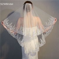 New Arrival Two layers Lace Appliques Cheap Wedding veil 2023 Boda novia accesorios Cheap Wedding veils Veu de noiva longo Hair Accessories