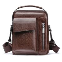 【Lanse store】Men Shoulder Bags Crossbody Bag Multi-function Men  39;s Handbags Capacity PU Leather For Male Messenger Tote