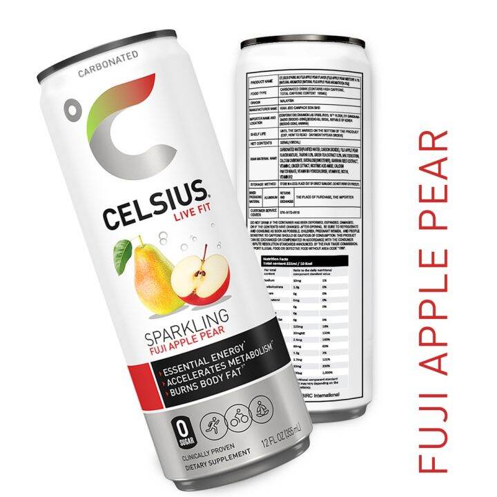 HOT NMQXF CELSIUS ENERGY DRINK FUJI APPLE CARBONATED 1PC Lazada PH