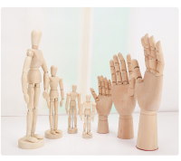 มือไม้ Figurines หมุนร่วมมือรุ่นร่างมนุษย์รุ่นขนาดเล็กสำนักงานเดสก์ทอปที่บ้านตกแต่งห้องงานฝีมือ