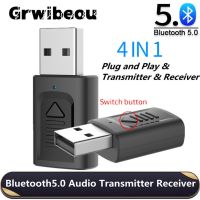 4 in 1 USB Bluetooth 5.0 Audio Receiver Transmitter Stereo AUX RCA 3.5mm Jack Mini Wireless Bluetooth Adapter For TV Car Laptop