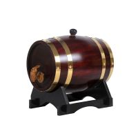 Whiskey Barrel Dispenser Oak Aging Barrel Home Whiskey Barrel Decanter for Wine Whiskey Beer and Liquor 3 Colors 2 Sizes