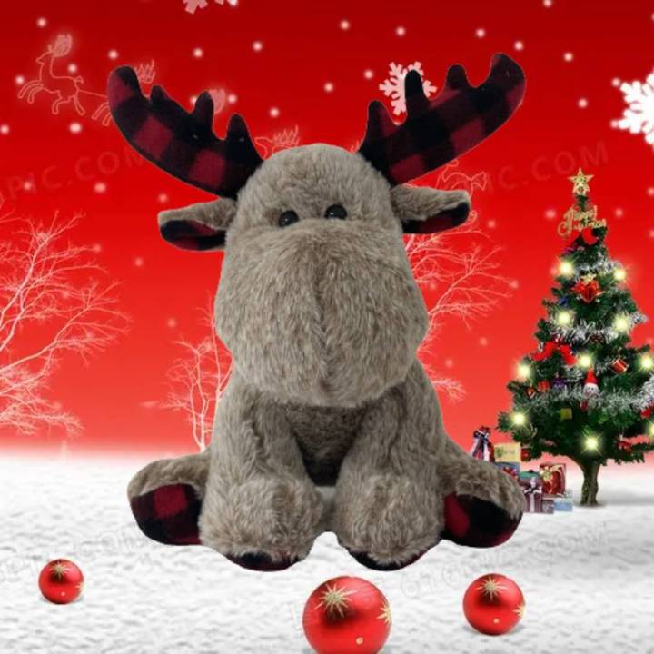 christmas-12-inch-antlers-can-bend-brown-reindeer-plush-toys-gifts-holiday