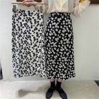 COD DSFERTGERRYYY Vintage Little Daisy Skirt Korean Version Summer Chiffon High Waist a-Line Casual Versatile Slimmer Look Outer Wear Long Girls Clothing Genuine Must-Have Girlfriends