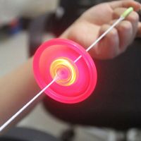 Colorful Plastic Spin LED Light Flying Saucer Kids Outdoor Classic Toys Spinning Top Kids Outdoor Toys Fun Game