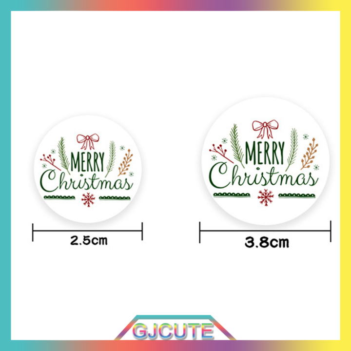 gjcute-500pcs-merry-christmas-stickers-สติกเกอร์ติดวันหยุดด้วยตนเองสำหรับตกแต่งงานปาร์ตี้