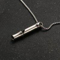 Titanium Alloy Single Tube Portable Hanging Hole Whistle High Frequency High Decibel Whistl Outdoor Camping Tools Survival kits