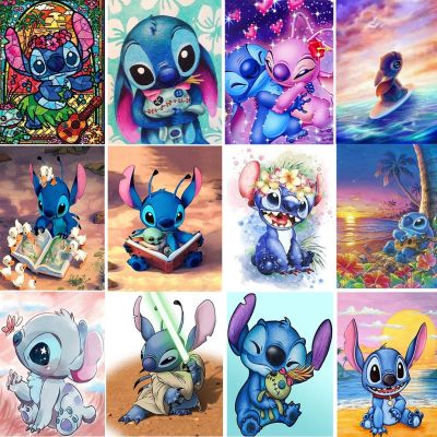 Disney Stitch Cartoon Diamond Painting Full Round/Square Mosaic Embroidery Handmade Childrens Kid DIY Room Decor Gifts 2023