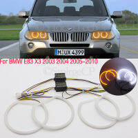 SMD ผ้าฝ้ายแสง LED นางฟ้าตาสีขาวและสีเหลือง DRL ชุดสำหรับ BMW E83 X3 2003 2004 2005 2006 2007 2008 2009 2010อุปกรณ์เสริมในรถยนต์