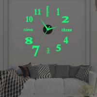 ZZOOI 3D Wall Clock Mirror Wall Stickers Frameless DIY Wall Mute Clock 3D Mirror Surface Sticker Home Office Decor Quartz Needle