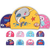 【CW】 Cap Children Elastic Fabric Cartoon Hair Kids Ears Swim Pool Hat Boys