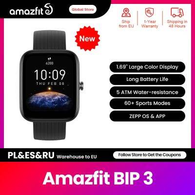 Amazfit Bip 3สมาร์ตวอตช์1.69ใหม่ J116หน้าจอ60โหมดกีฬาสมาร์ทวอท์ชวัดความอิ่มตัวของออกซิเจนในเลือดสำหรับโทรศัพท์ IOS