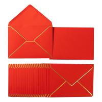 100 Pack A7 Envelopes 5 x 7 Card Envelopes V Flap Envelopes with Gold Borders for Gift Cards, Invitations