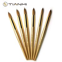 TIANMI Kolinsky Brush Sable Acrylic Nail Brush Nail Extension UV Gel Builder Tools Beginner Tools Golden New Arrval Nail Pens Artist Brushes Tools