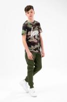 TEE &amp; JOGGER SET - BOYS KHAKI CLASSIC CAMO SCRIPT