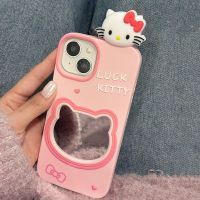 SNJNK MALL เคส ไอโฟน กระจกแต่งหน้า KT นอนสามมิติ iPhone14promax Apple 13 เคสมือถือ 12 ซิลิโคน 11 นิ่ม 13promax