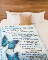 TO MY DAUGHTER-IN-LAW BUTTERFLY COZY PREMIUM FLEECE SHERPA WOVEN BLANKET