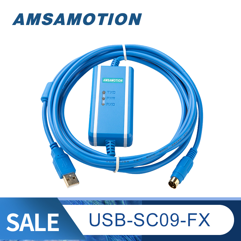 1st generation Black USB-SC09-FX for Mitsubishi FX1N FX2N FX1S FX3U Series PLC Programming Cable Data Download Cable