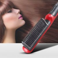 2 In 1 Hair Curling &amp; Straightener Irons จัดแต่งทรงผมแปรงผมมัลติฟังก์ชั่ยืดหวีร้อน Quick Hair Styler Care Tool