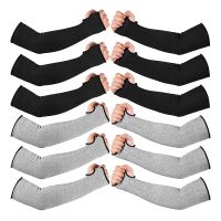 6 Pairs Level 5 Cut Resistant Sleeves Resistant Sleeves Welding Sleeves with Thumb Hole 18 Inches Arm Protection Sleeve Farmer Defense Gardening