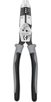 Klein Tools J2159CRTP Side Cutting Pliers, 9-Inch Journeyman High Leverage Hybrid Pliers with Crimper, Fish Tape Puller and Wire Stripper