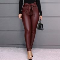 WomenS Snake Style Leggings PU Leather Pants Sexy Elastic Skinny Pencil Pants High Waist Lace Pants