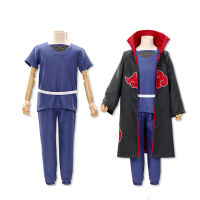 Akatsuki Uchiha Itachi Full Set Costumes Pain Itachi Deidara Cloak Halloween suit Uni Anime Red Cloud Cloak.