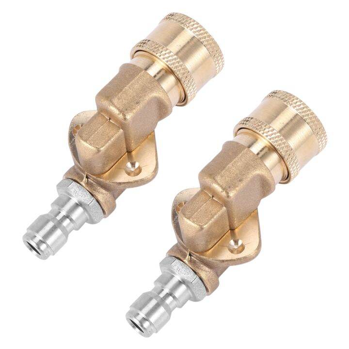 2x Quick Connecting Pivoting Coupler For Pressure Washer Spray Nozzle 4500 Psi 14 Inch 5666