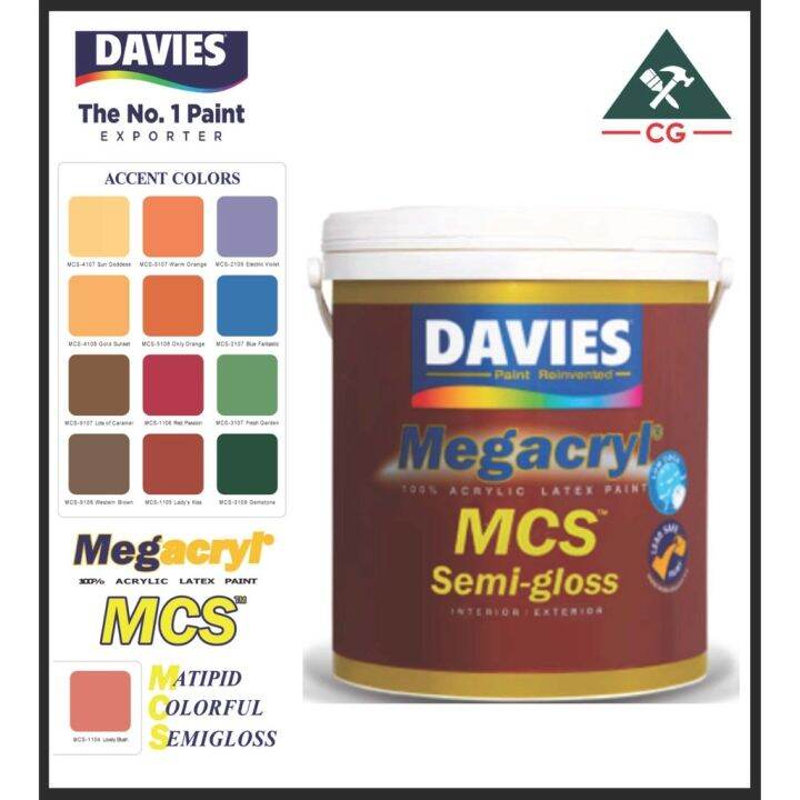 COD 4 LITERS Megacryl Accent SemiGloss Latex Paint (Waterbased) for