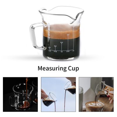 เอสเปรสโซท่อคู่ MHW-3BOMBER แก้วแบบมีหูจับช็อตแก้วกาแฟถ้วยของเหลวแว่นตาน้ำหนักของใช้ในครัวบ้าน