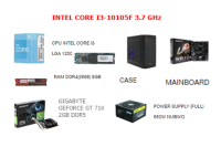 INTEL CORE I3-10105F 3.7 GHz คอมพิวเตอร์ใหม่ แรม 8GB / การ์ดจอ 2GB วินโดว์ 10 ใช้เรียน , ทำงานทั่วไป , เล่นเกมส์เบา ๆ