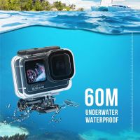 ซองกันน้ำ60เมตรสำหรับ Gopro Hero 11 10 9อุปกรณ์เสริมฝาครอบป้องกันกล้องเพื่อการกีฬาดำน้ำใต้น้ำสีดำ