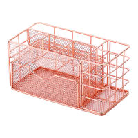 1PC Storage Basket Storage Basket Rose Gold Wrought Iron Wire Simple Lines Desktop Organizer Home Decoration