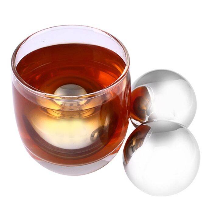 2-pcs-stainless-steel-round-ball-whiskey-cooling-cubes-vodka-stone-ice-cubes-with-plastic-case-tongs-drinks-cooler-beer