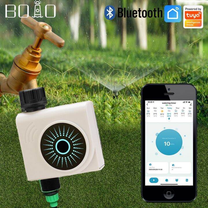 BOIO Smart Tuya Bluetooth Water Timer Rain Delay Programmable