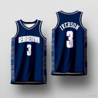 เสื้อกีฬาบาสเก็ตบอล HQ1 IVERSON GEORGETOWN พลัสไซซ์ สําหรับผู้ชาย และผู้หญิง QH1