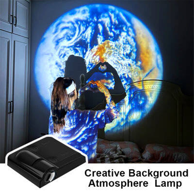 【คลังสินค้าพร้อม】Aurora Moon Galaxy Projection Lamp Creative Background Atmosphere Night Light Earth Projector Photography Lamp For Birthday Gift