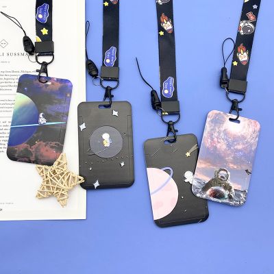 New CARTOON Space ID Credit Bank Card Holder Students Bus Card Case Visit Door Identity Badge Cards Cover FOR Women Men Pendants