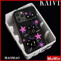 ☈✑ Mowin - เข้ากันได้สำหรับ เคสไอโฟน เคสไอโฟน11 สำหรับ iPhone 14 Pro max เคส iPhone เคสนิ่มสีดำเคส TPU ลูกอม กันกระแทกรูใหญ่ป้องกันกล้อง ดาวแมวดำ สำหรับ iPhone 13 Pro max 12 Pro Max 11 xr xs 7Plus 7 8