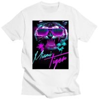 Vaporwave Miami Tiger Neon T Shirts 3D Print New Arrival Short Sleeve Loose Europe Tshirt Man 100% Cotton Fabric Camisa Clothes XS-6XL