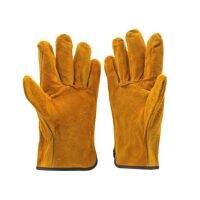 A PairSet Fireproof Durable Cow Leather Welder Gloves Anti-Heat Work Safety Gloves For Welding Metal Hand Tools